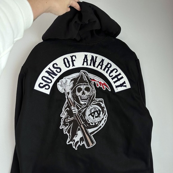 Sons Of Anarchy Black Hooded Jacket 2XL‎ Licensed Official Apparel Biker SOA USA - Picture 7 of 9